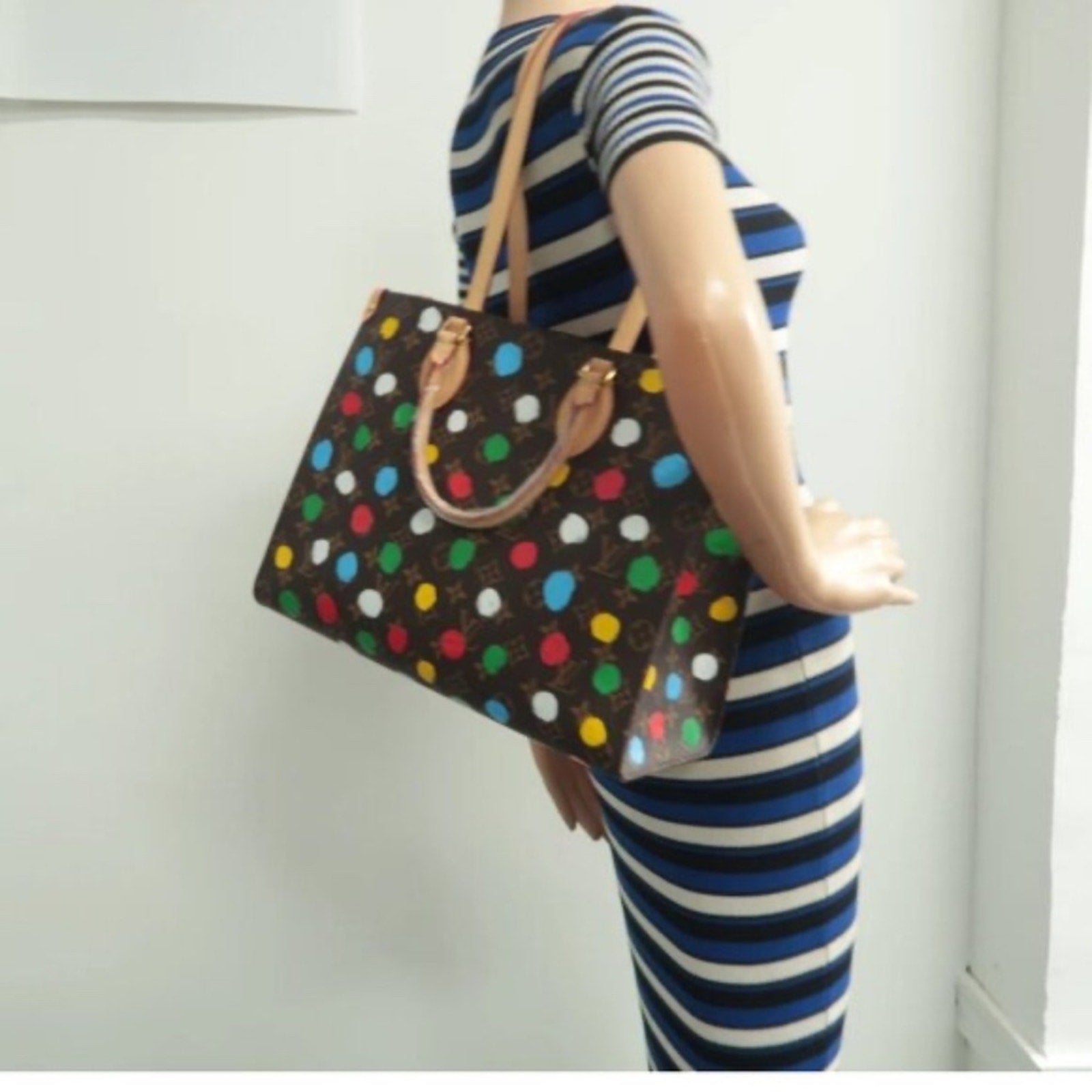 Louis Vuitton Onthego Multicolor Yayoi Kusama Monogram Canvas Satchel