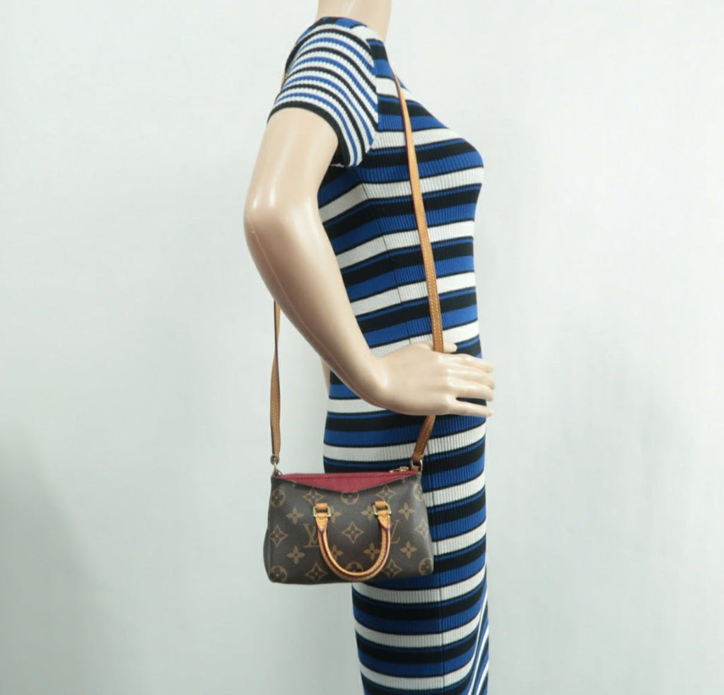 Louis Vuitton Pallas Nano Brown Monogram Canvas Satchel Bag
