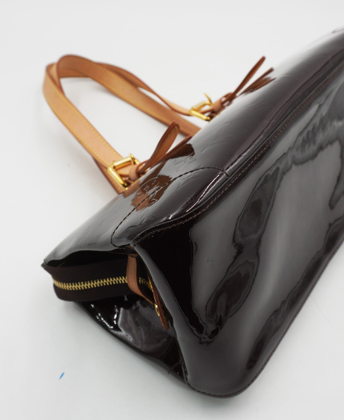 Patent Vernis Rosewood Avenue Shoulder Bag Brown