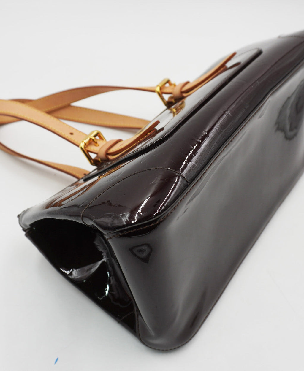 Patent Vernis Rosewood Avenue Shoulder Bag Brown