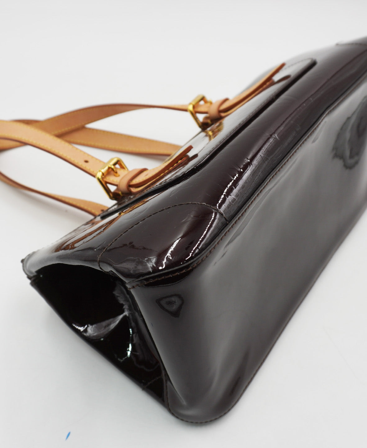 Patent Vernis Rosewood Avenue Shoulder Bag Brown
