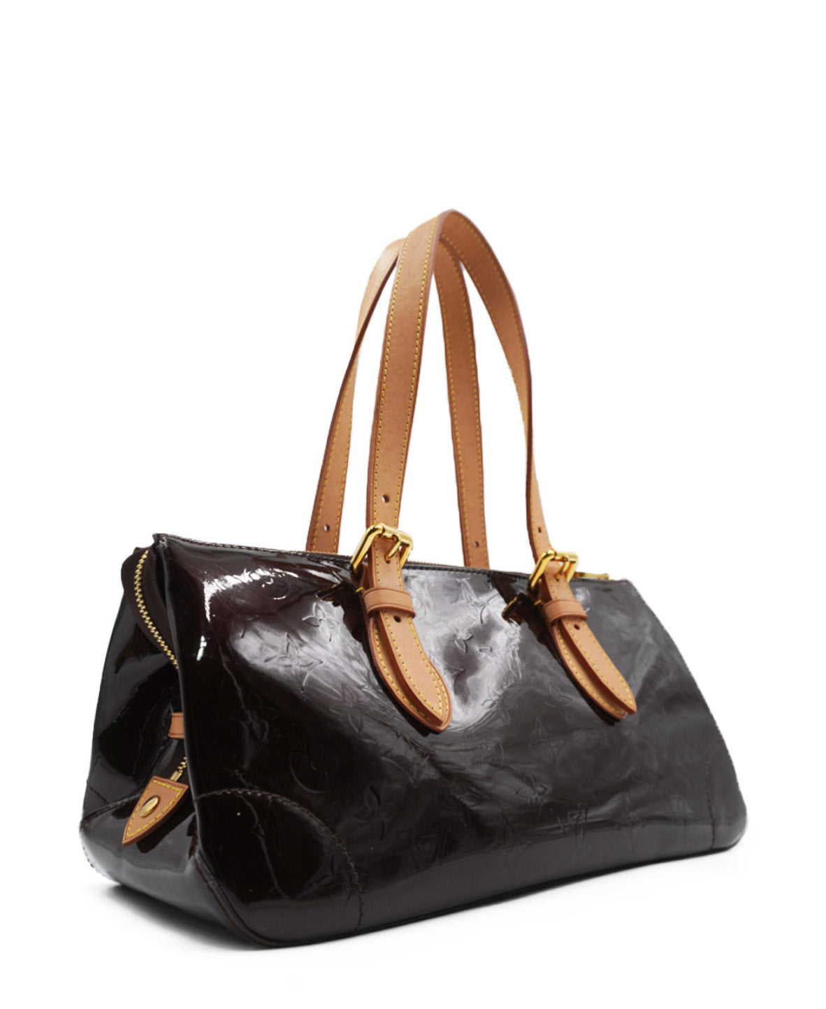 Patent Vernis Rosewood Avenue Shoulder Bag Brown