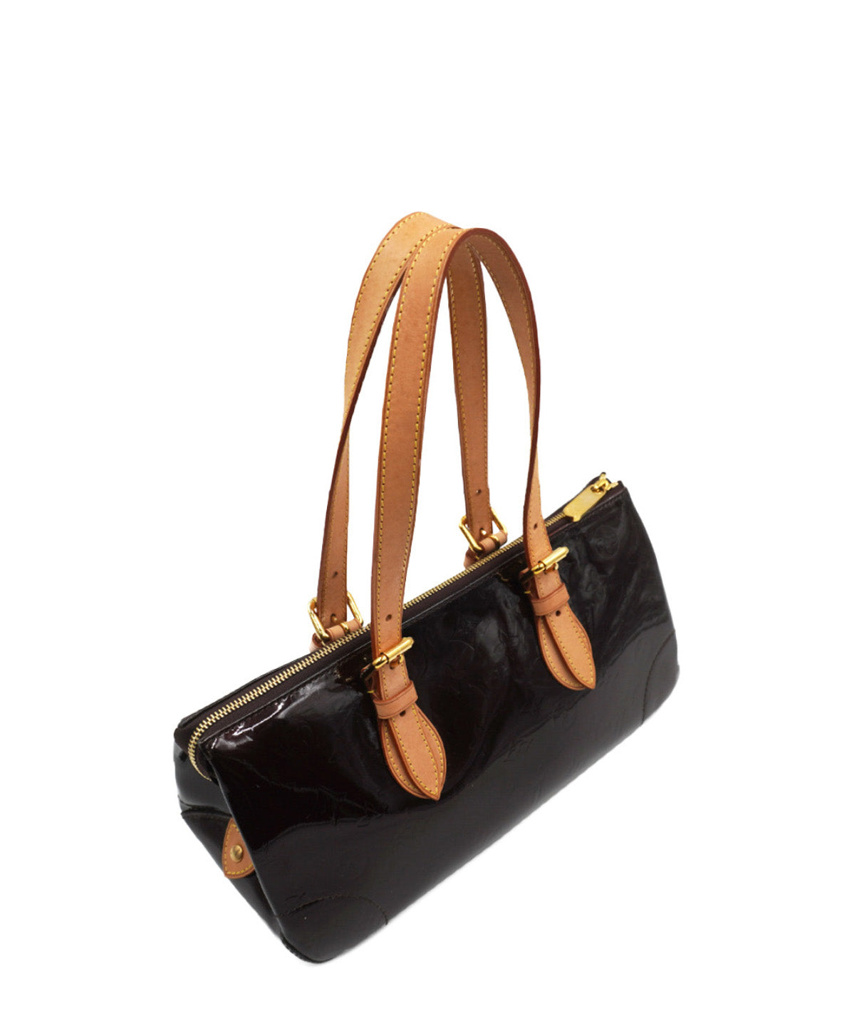 Patent Vernis Rosewood Avenue Shoulder Bag Brown