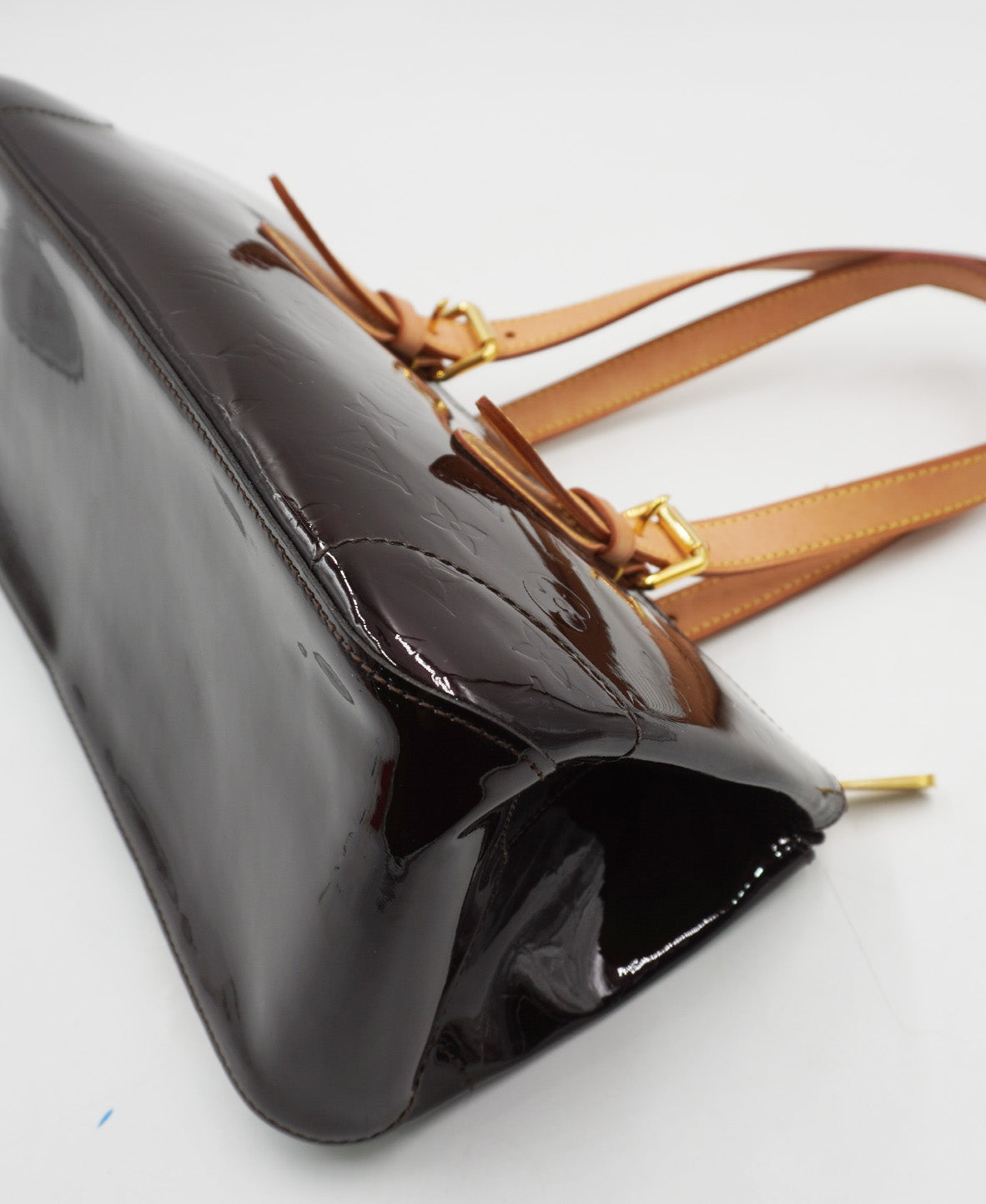 Patent Vernis Rosewood Avenue Shoulder Bag Brown
