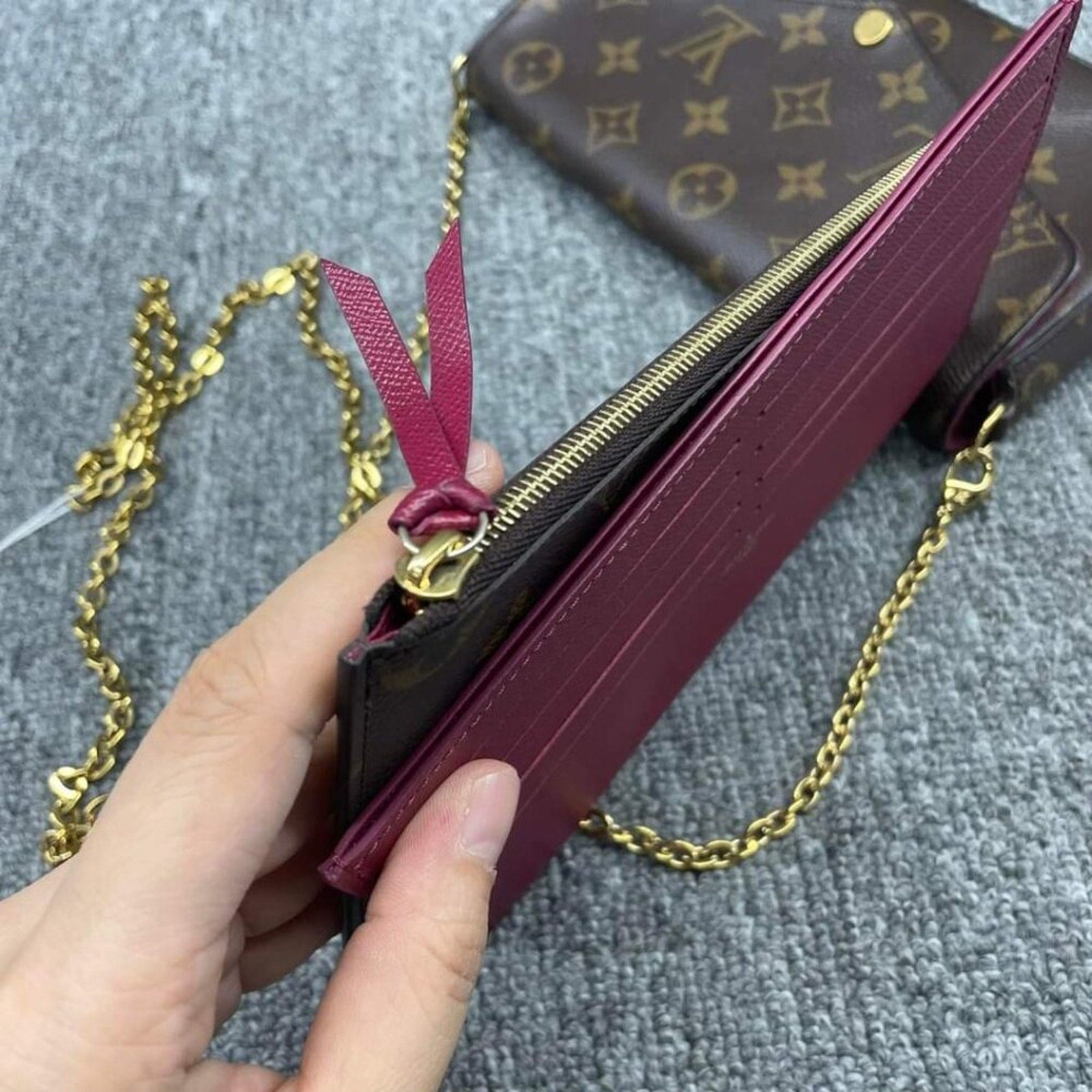 Louis Vuitton Pochette Felice W/Pouch Monogram Leather Bag
