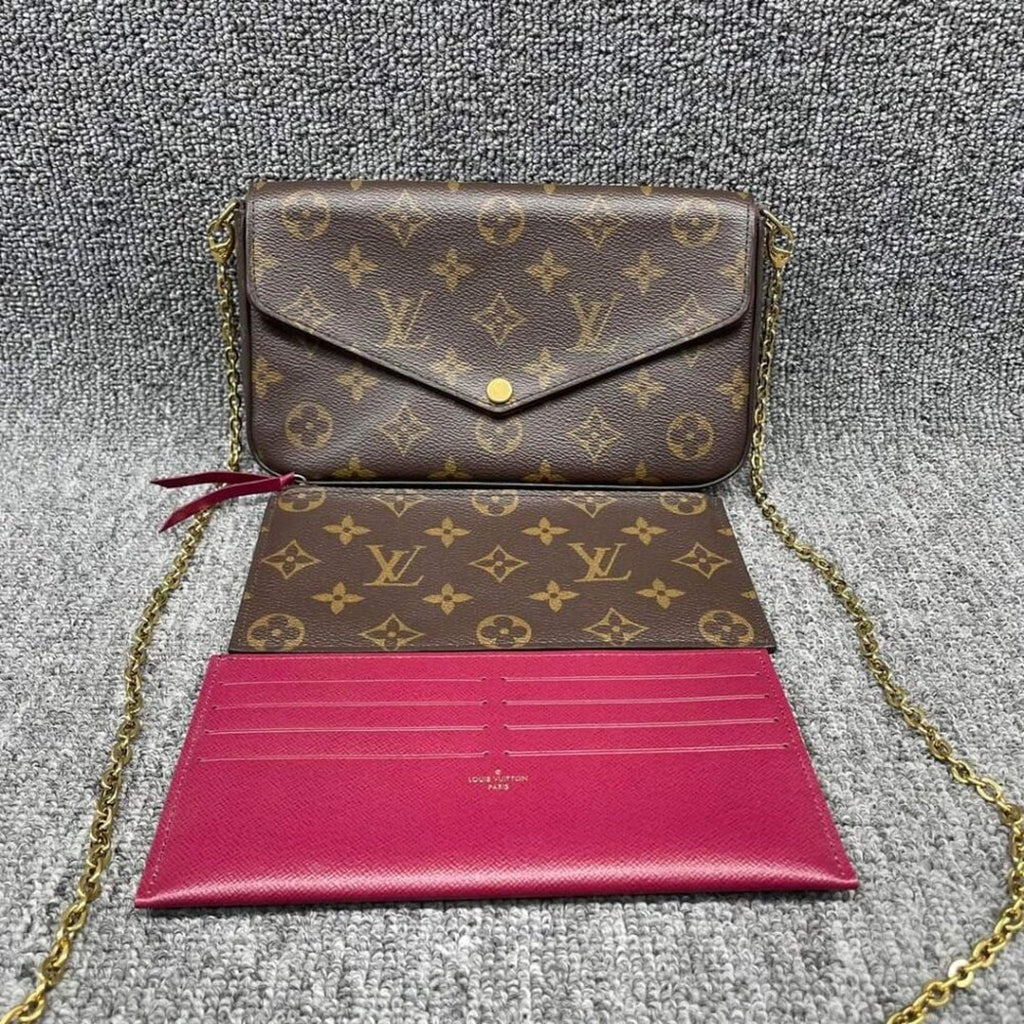 Louis Vuitton Pochette Felice W/Pouch Monogram Leather Bag