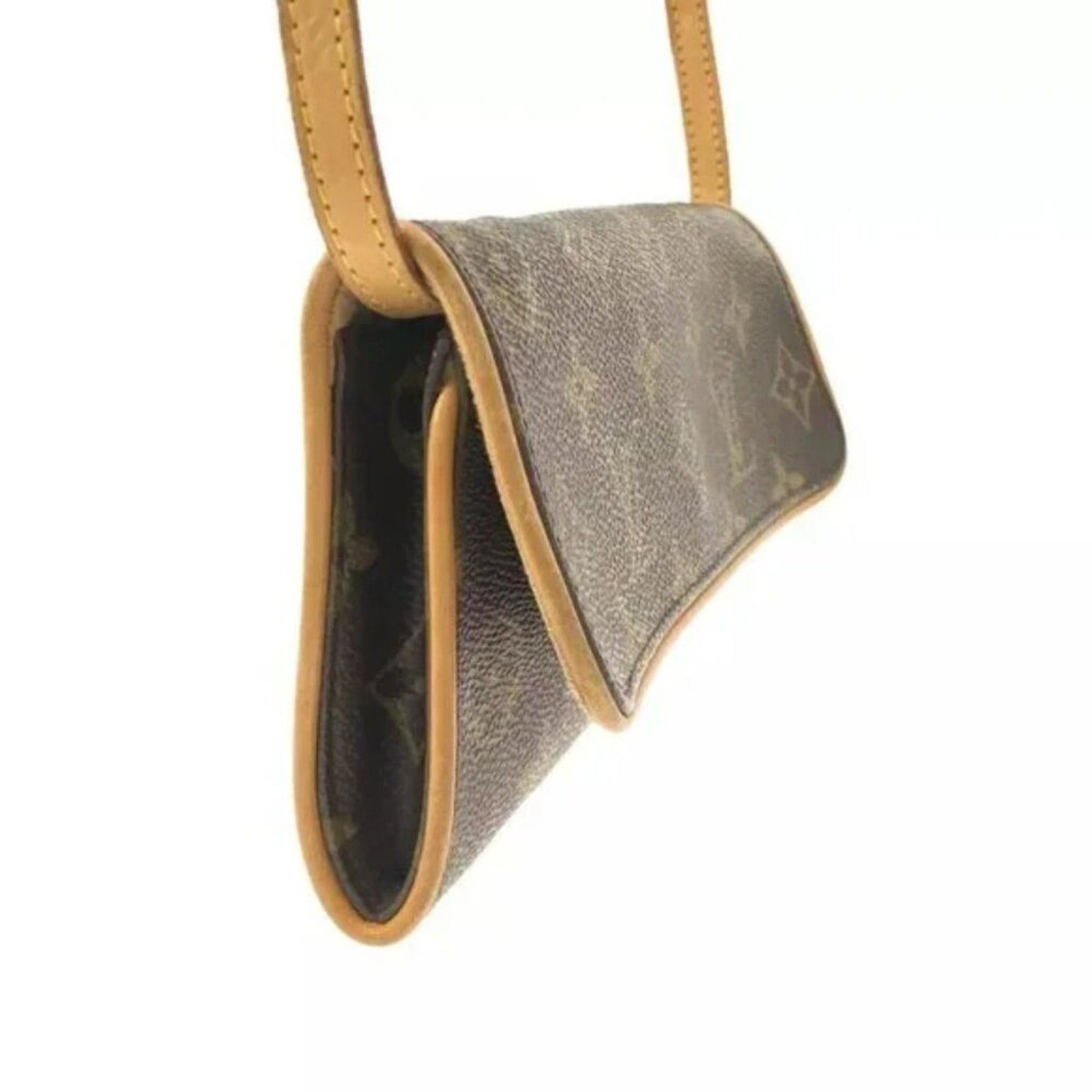 LOUIS VUITTON Pochette Twin PM  Brown Monogram Shoulder Bag