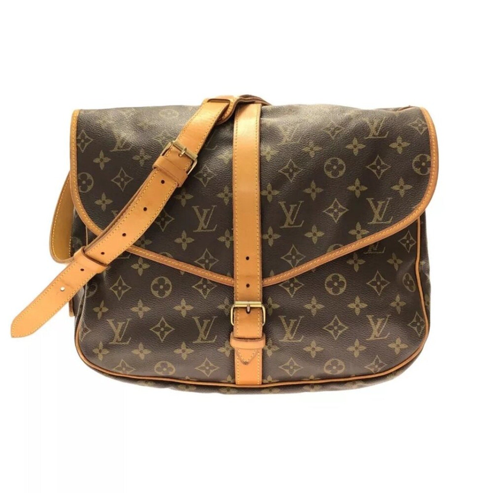 LOUIS VUITTON Saumur 35 Brown Monogram Shoulder Bag