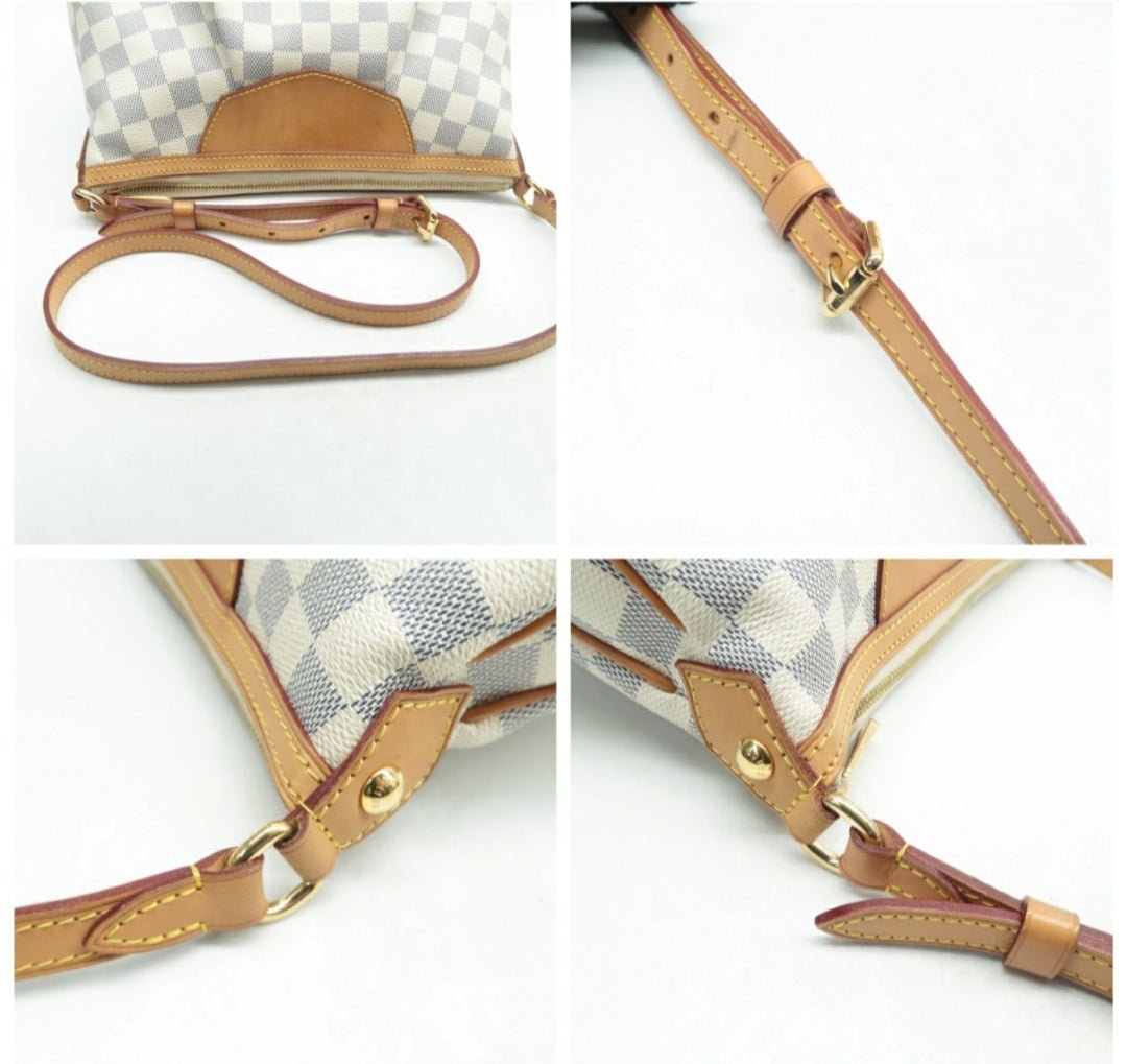 Louis Vuitton Siracusa White Damier Azur Canvas Shoulder bag