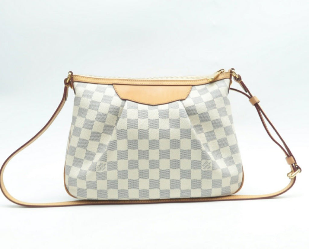 Louis Vuitton Siracusa White Damier Azur Canvas Shoulder bag