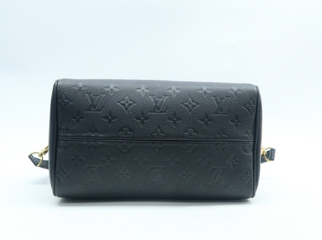 Louis Vuitton Speedy 25 Black Monogram Leather Satchel Bag