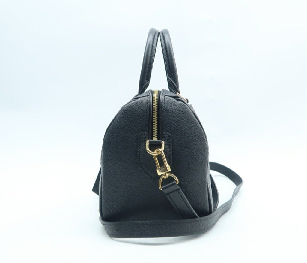 Louis Vuitton Speedy 25 Black Monogram Leather Satchel Bag