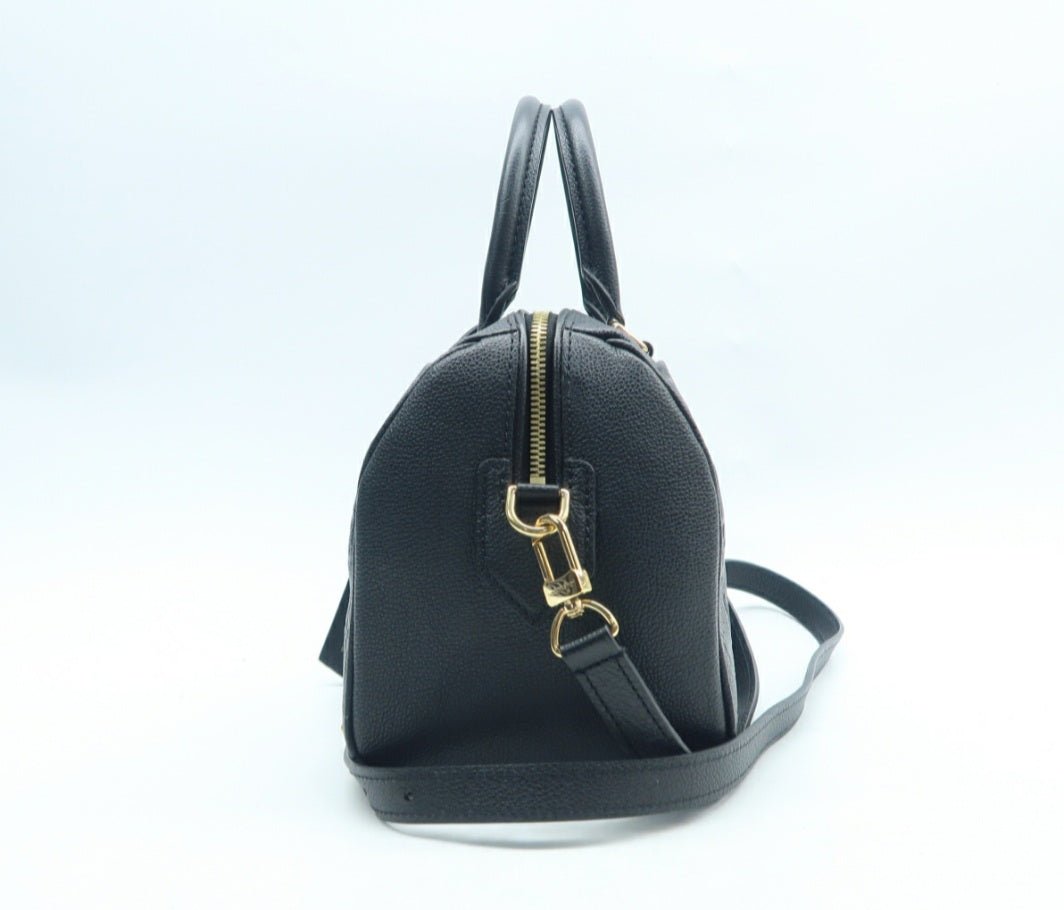 Louis Vuitton Speedy 25 Black Monogram Leather Satchel Bag