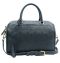 Louis Vuitton Speedy 25 Black Monogram Leather Satchel Bag