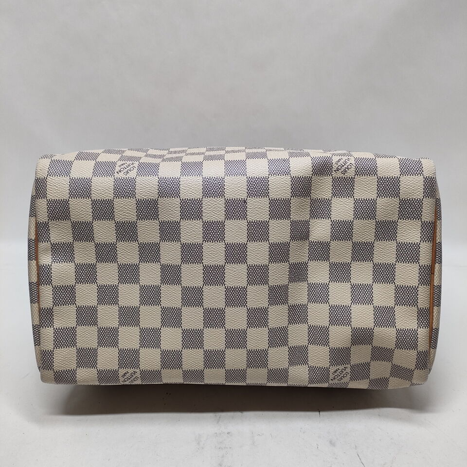 Louis Vuitton Speedy 30 White Damier Azur Hand Bag