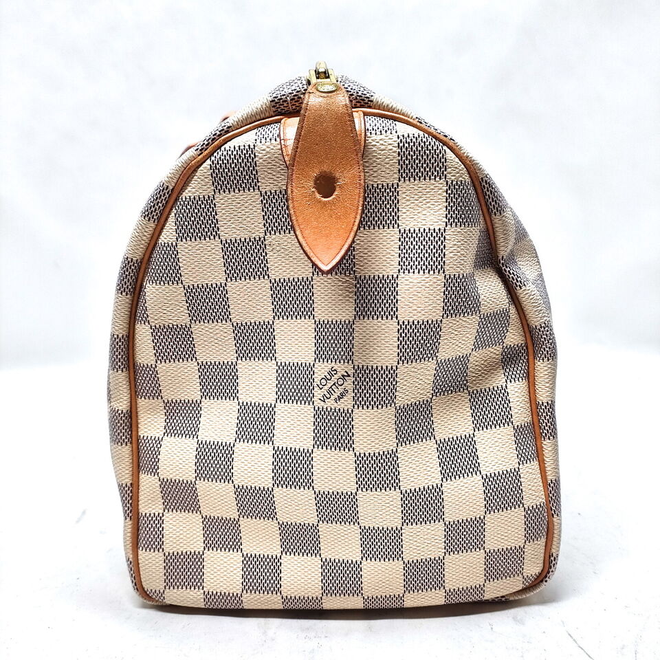 Louis Vuitton Speedy 30 White Damier Azur Hand Bag
