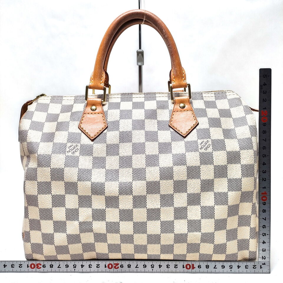 Louis Vuitton Speedy 30 White Damier Azur Hand Bag