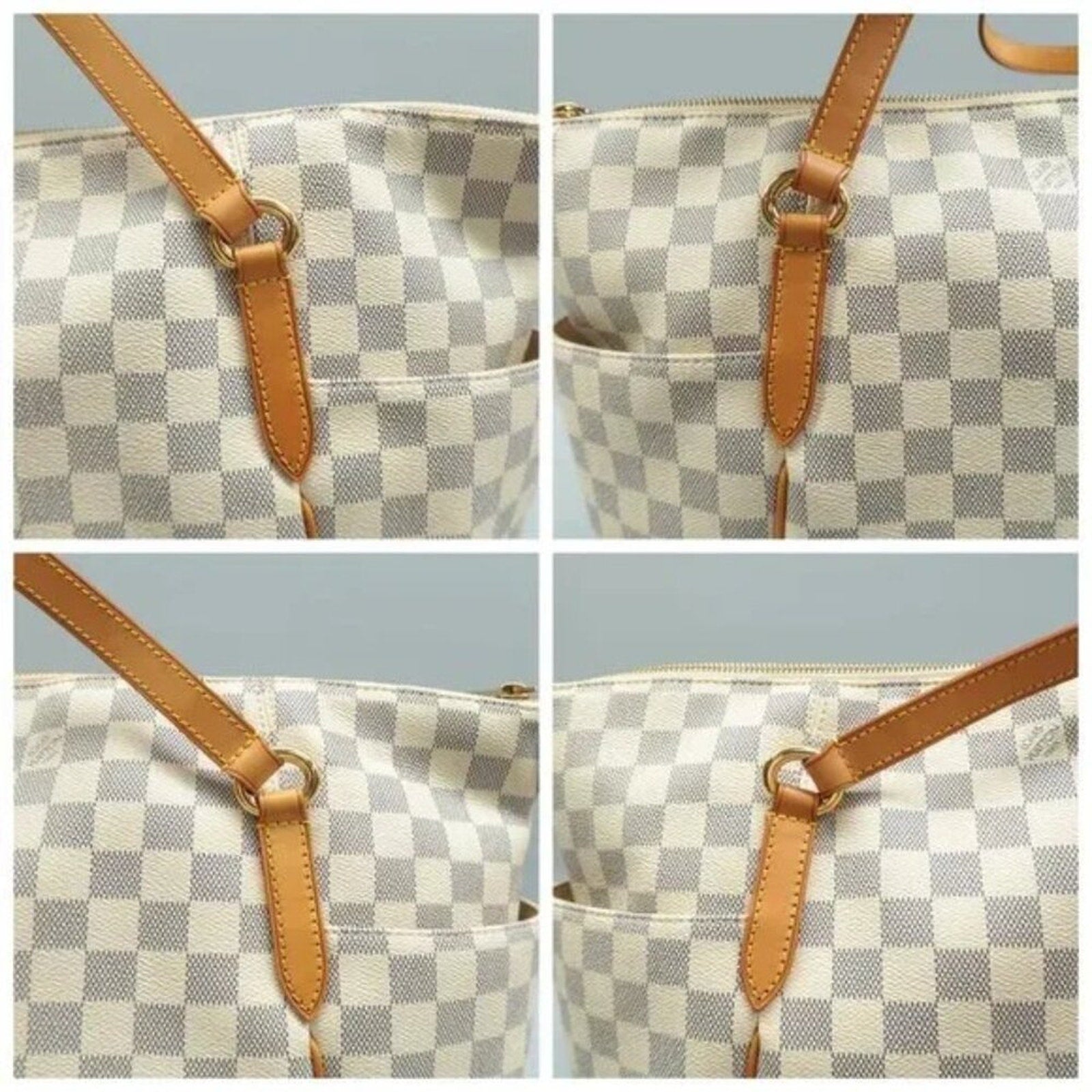 Louis Vuitton Totally White Damier Azur Canvas Shoulder Bag