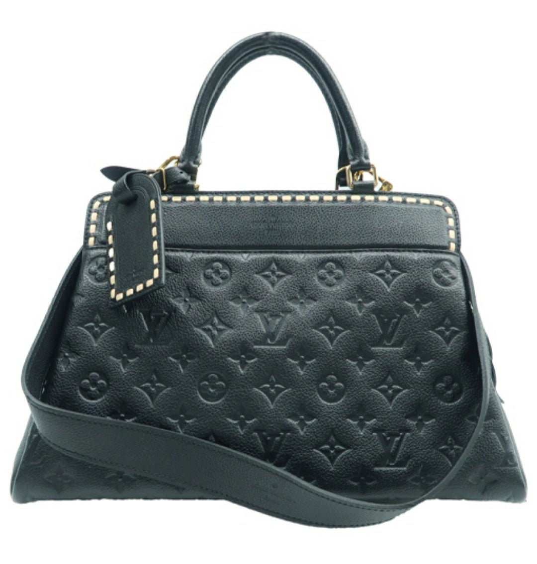Louis Vuitton Vosges Black Monogram Leather Satchel Bag