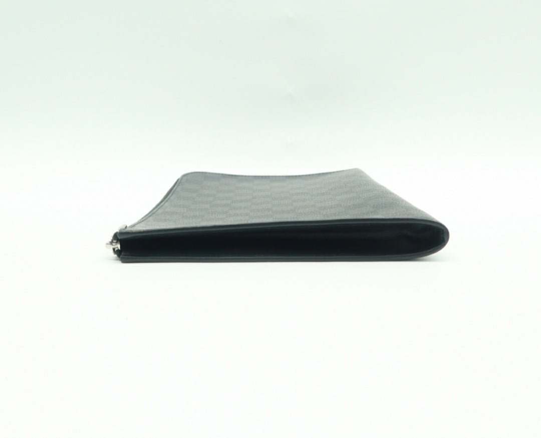 Louis Vuitton Voyage Black Leather Clutch Bag