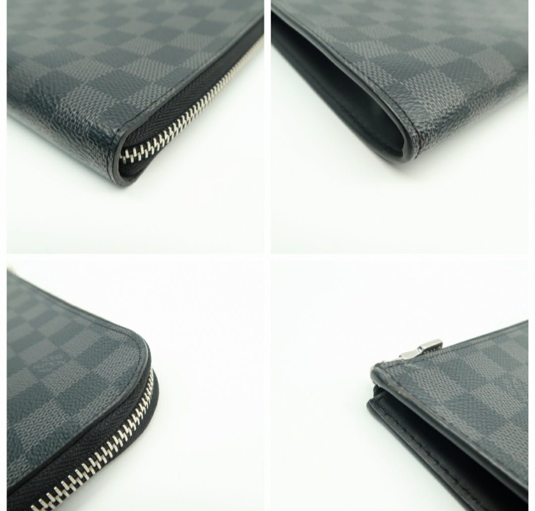 Louis Vuitton Voyage Black Leather Clutch Bag