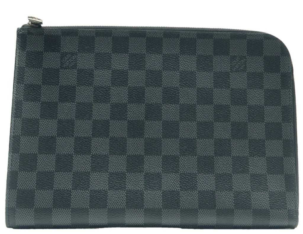 Louis Vuitton Voyage Black Leather Clutch Bag