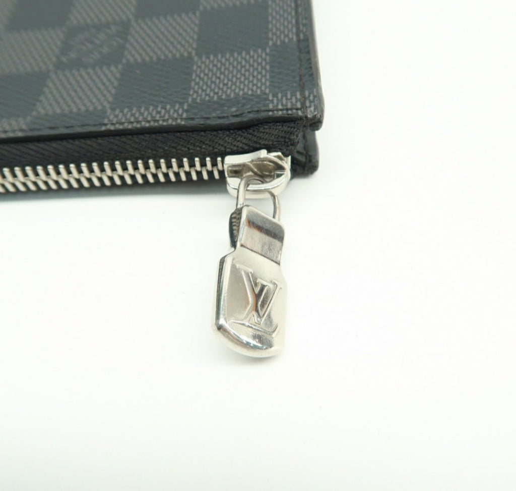 Louis Vuitton Voyage Black Leather Clutch Bag