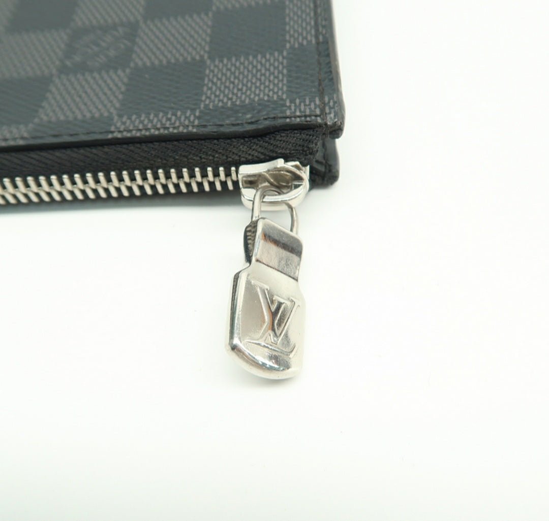 Louis Vuitton Voyage Black Leather Clutch Bag