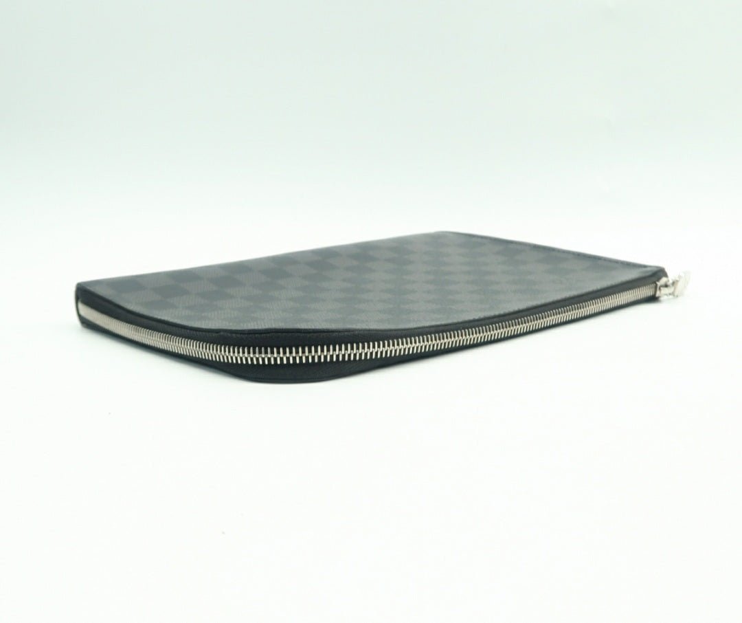 Louis Vuitton Voyage Black Leather Clutch Bag
