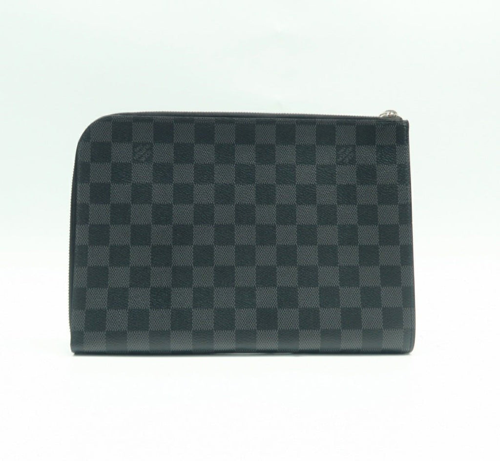 Louis Vuitton Voyage Black Leather Clutch Bag