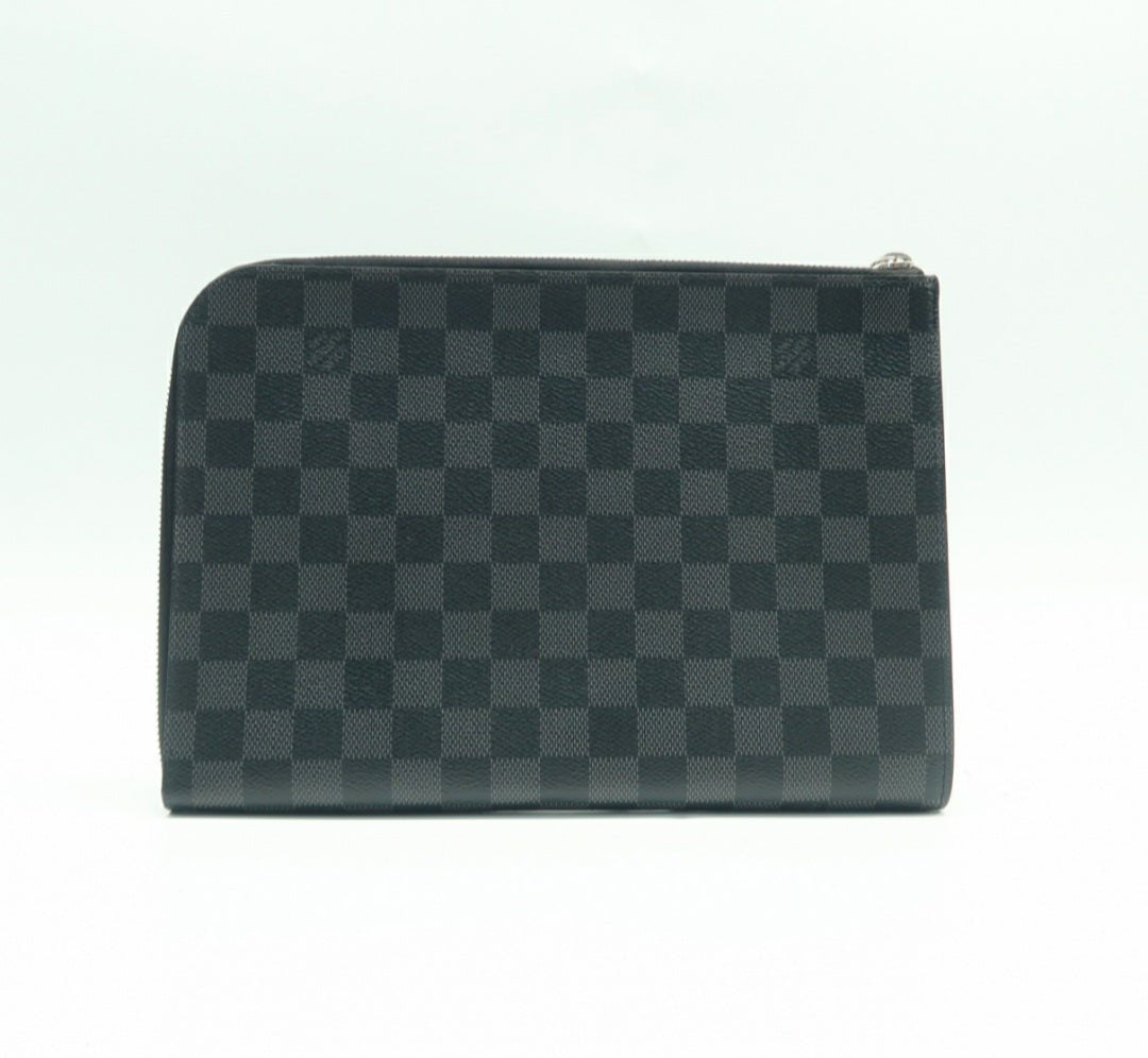 Louis Vuitton Voyage Black Leather Clutch Bag