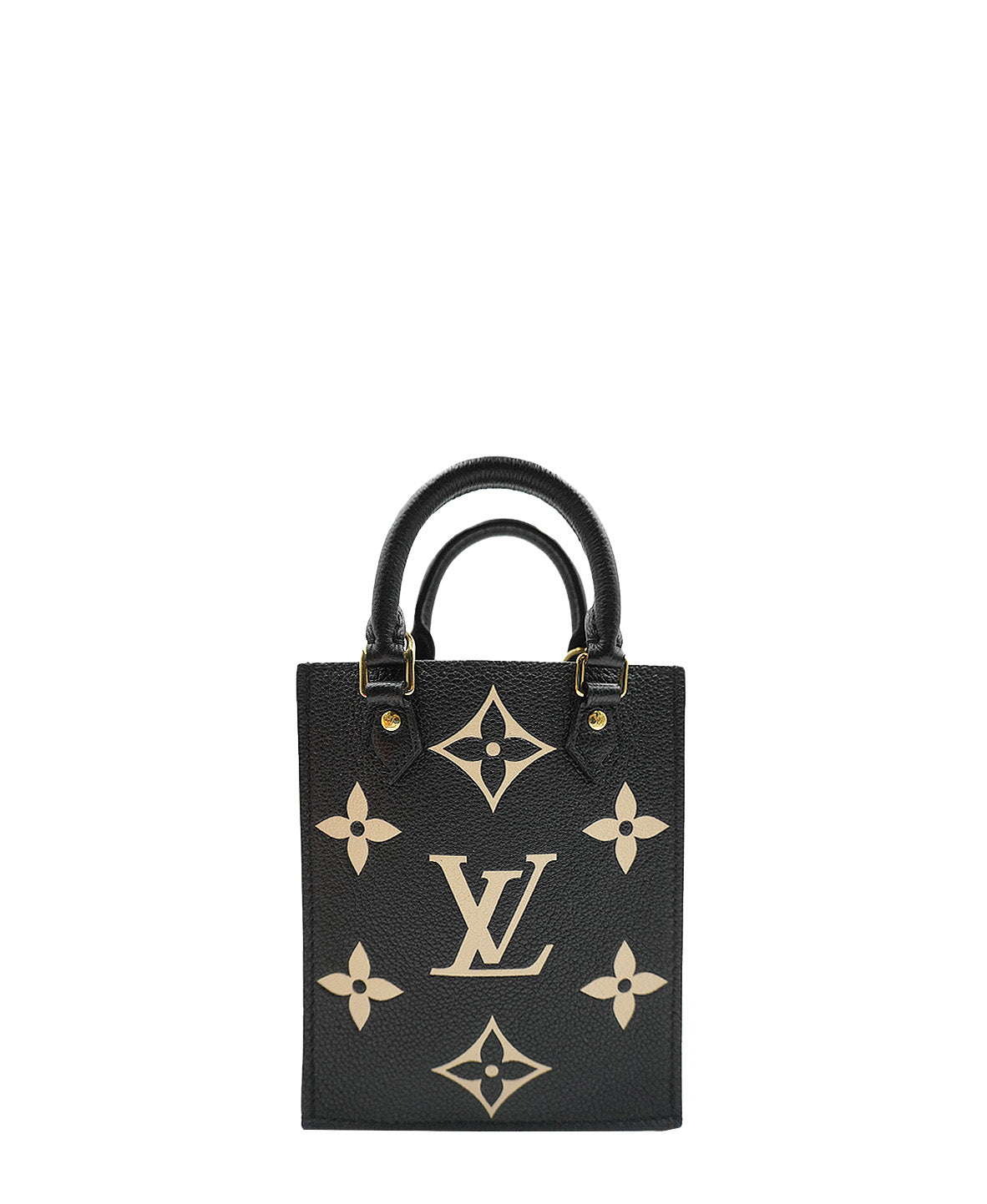 Monogram Giant Empreinte Petit Sac Plat Black, Beige