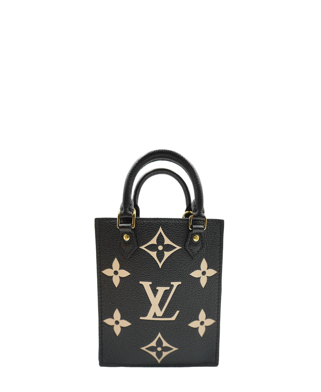 Monogram Giant Empreinte Petit Sac Plat Black, Beige