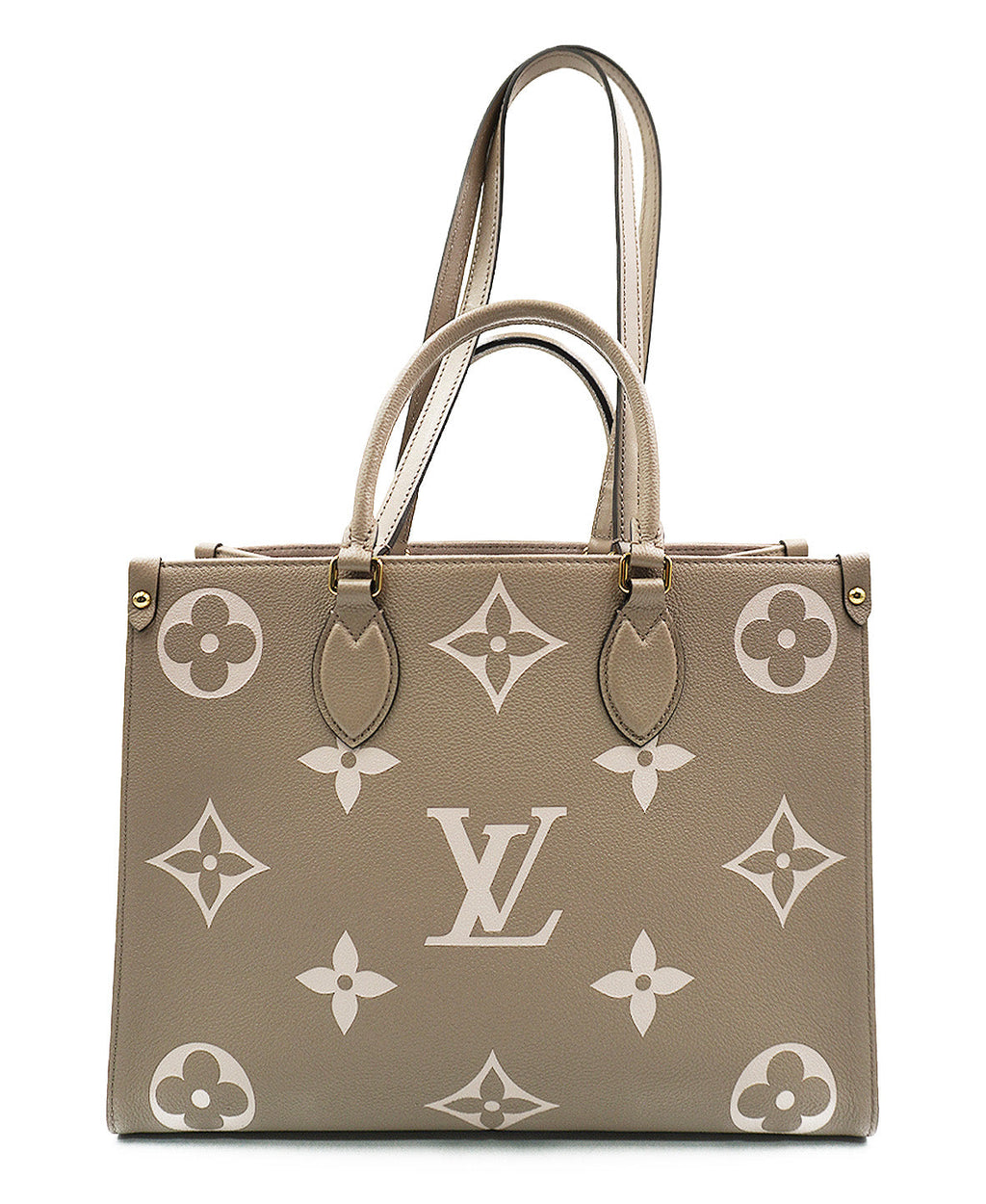Monogram Onthego MM Bicolor Empreinte Leather Beige