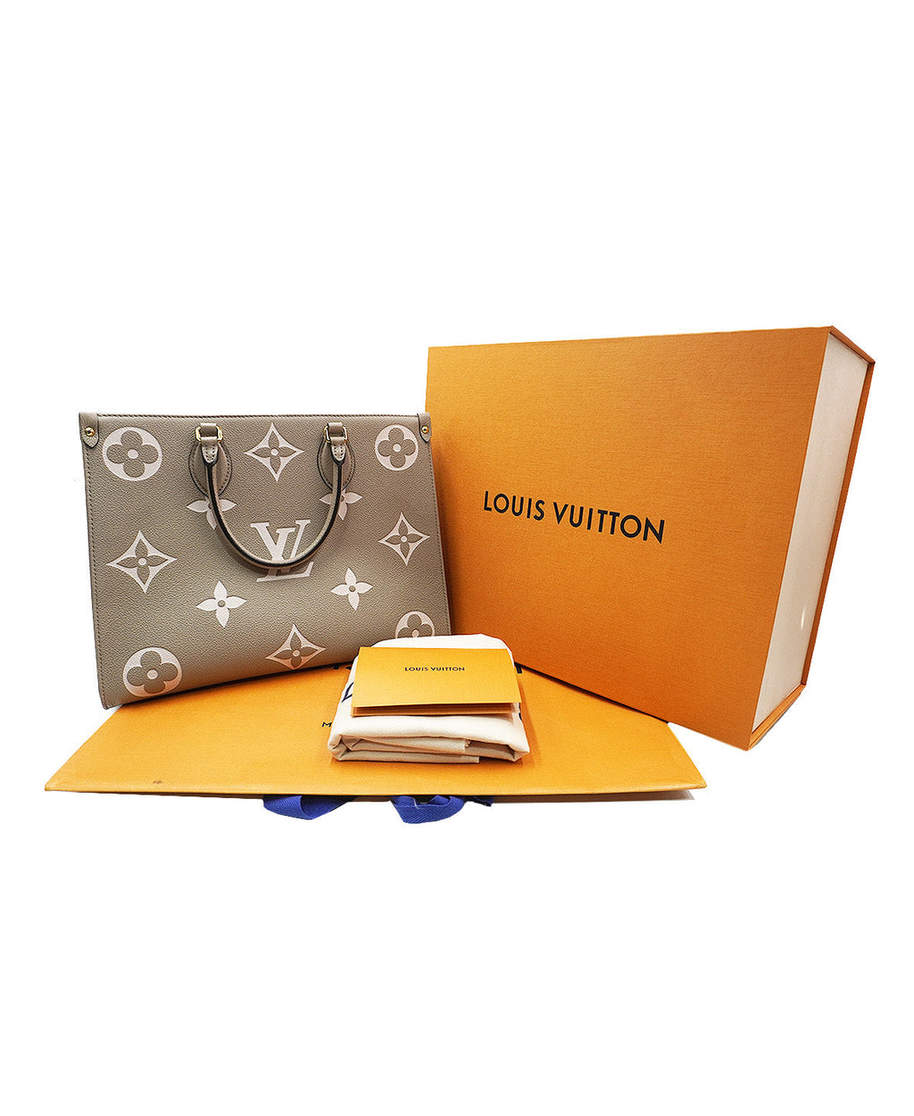Monogram Onthego MM Bicolor Empreinte Leather Beige