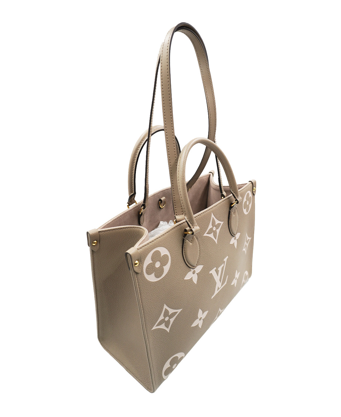 Monogram Onthego MM Bicolor Empreinte Leather Beige