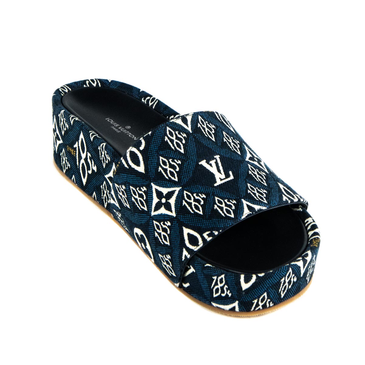Louis Vuitton Blue Since 1854 Jumbo Flatform Mules Size 6 | EU 36