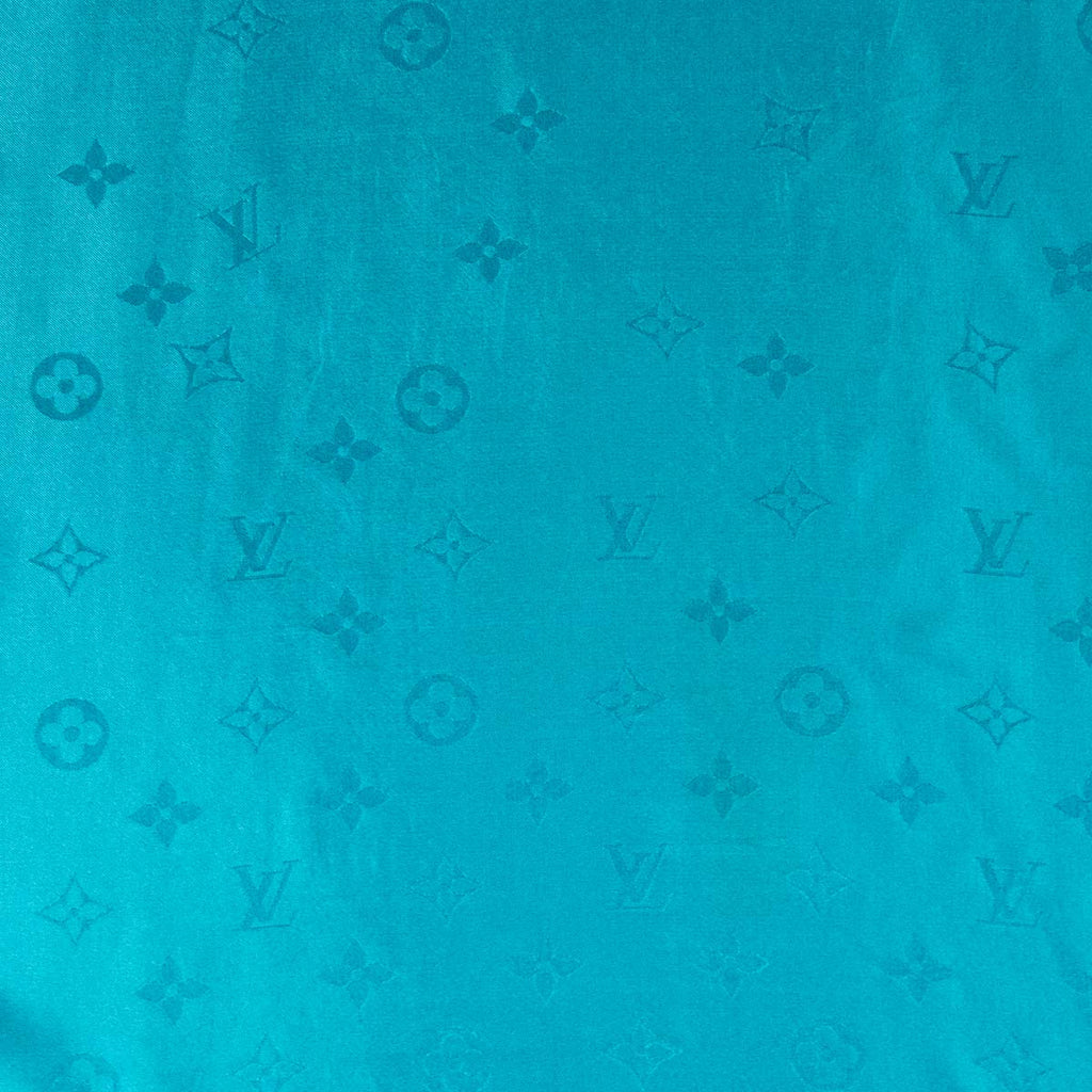Louis Vuitton Turquoise Silk Monogram Oblong Scarf