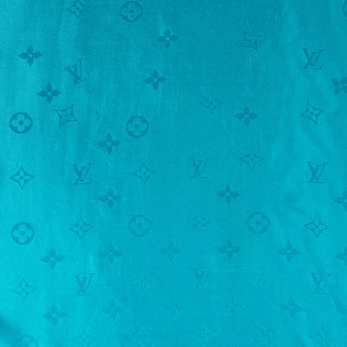Louis Vuitton Turquoise Silk Monogram Oblong Scarf