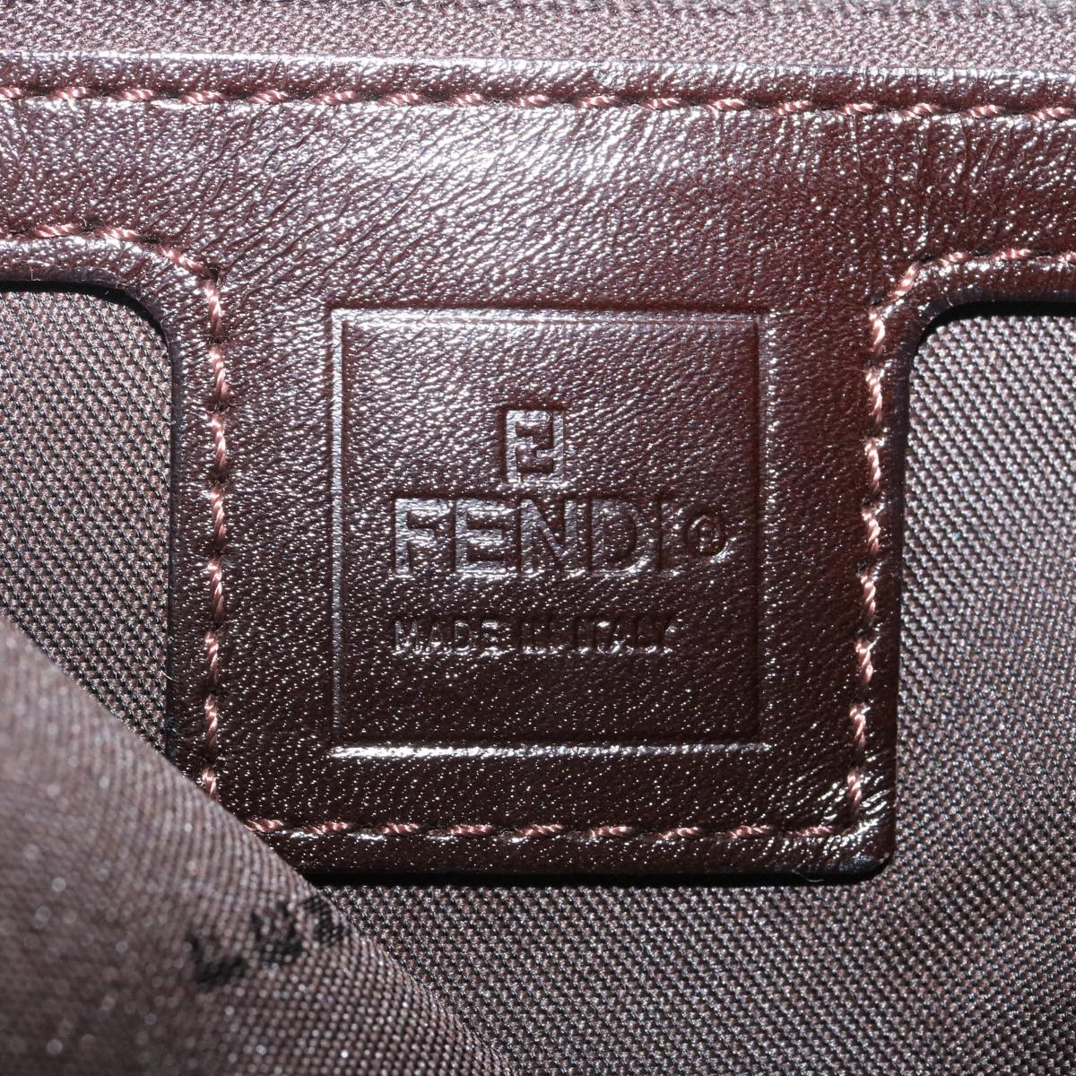 FENDI Zucca Canvas Mamma Baguette Shoulder Bag Brown Black lt358