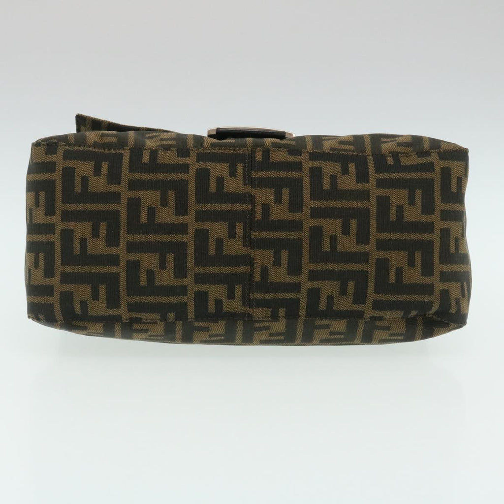 FENDI Zucca Canvas Mamma Baguette Shoulder Bag Brown Black lt358