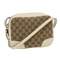 GUCCI GG Canvas Shoulder Bag Beige White lt557A