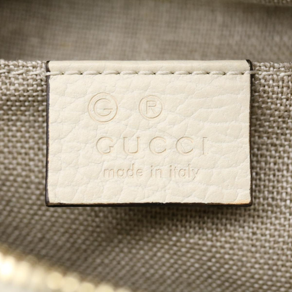 GUCCI GG Canvas Shoulder Bag Beige White lt557A