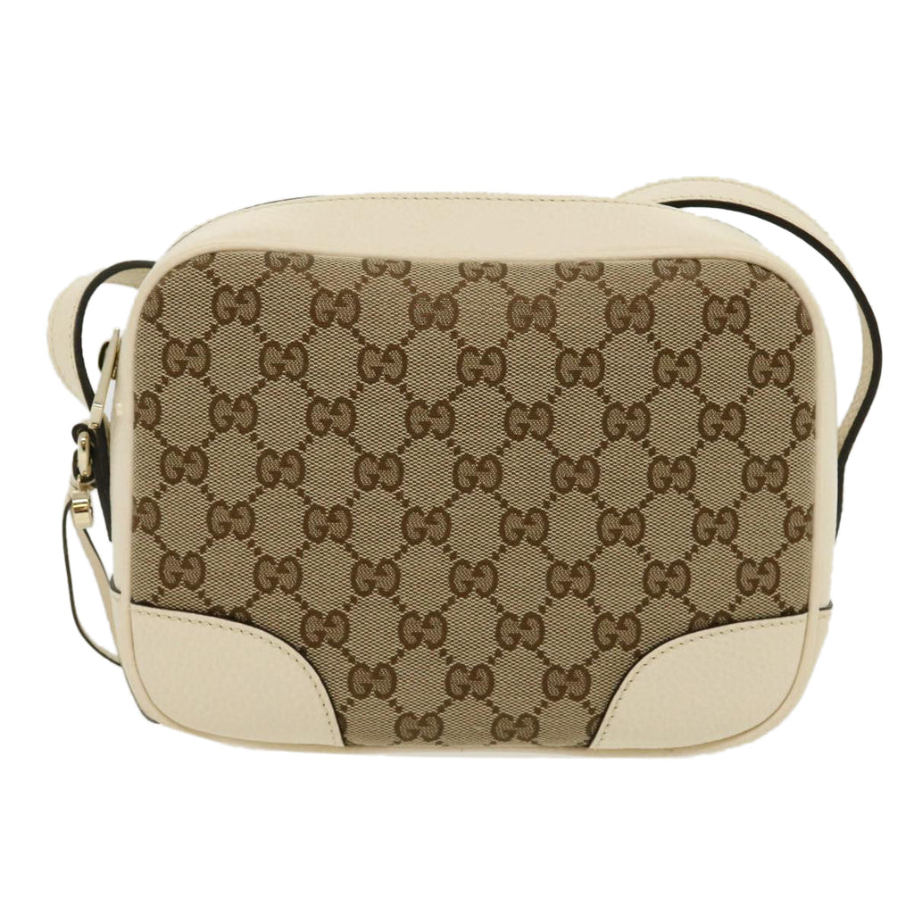 GUCCI GG Canvas Shoulder Bag Beige White lt557A
