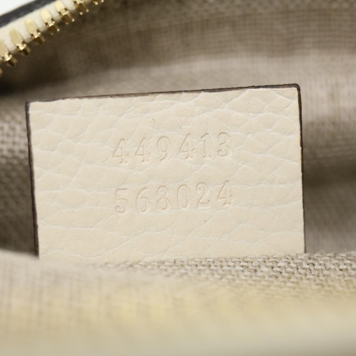 GUCCI GG Canvas Shoulder Bag Beige White lt557A