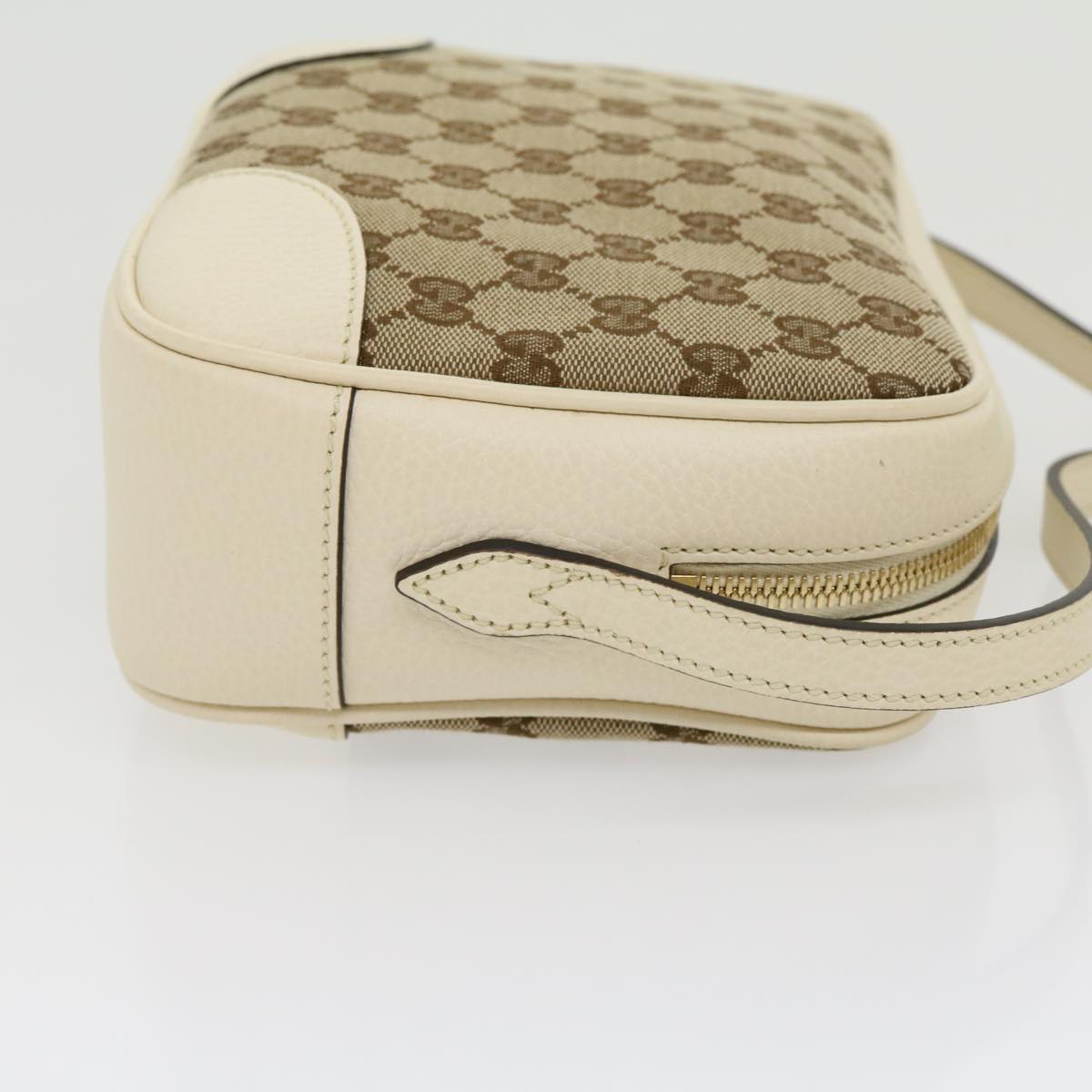 GUCCI GG Canvas Shoulder Bag Beige White lt557A