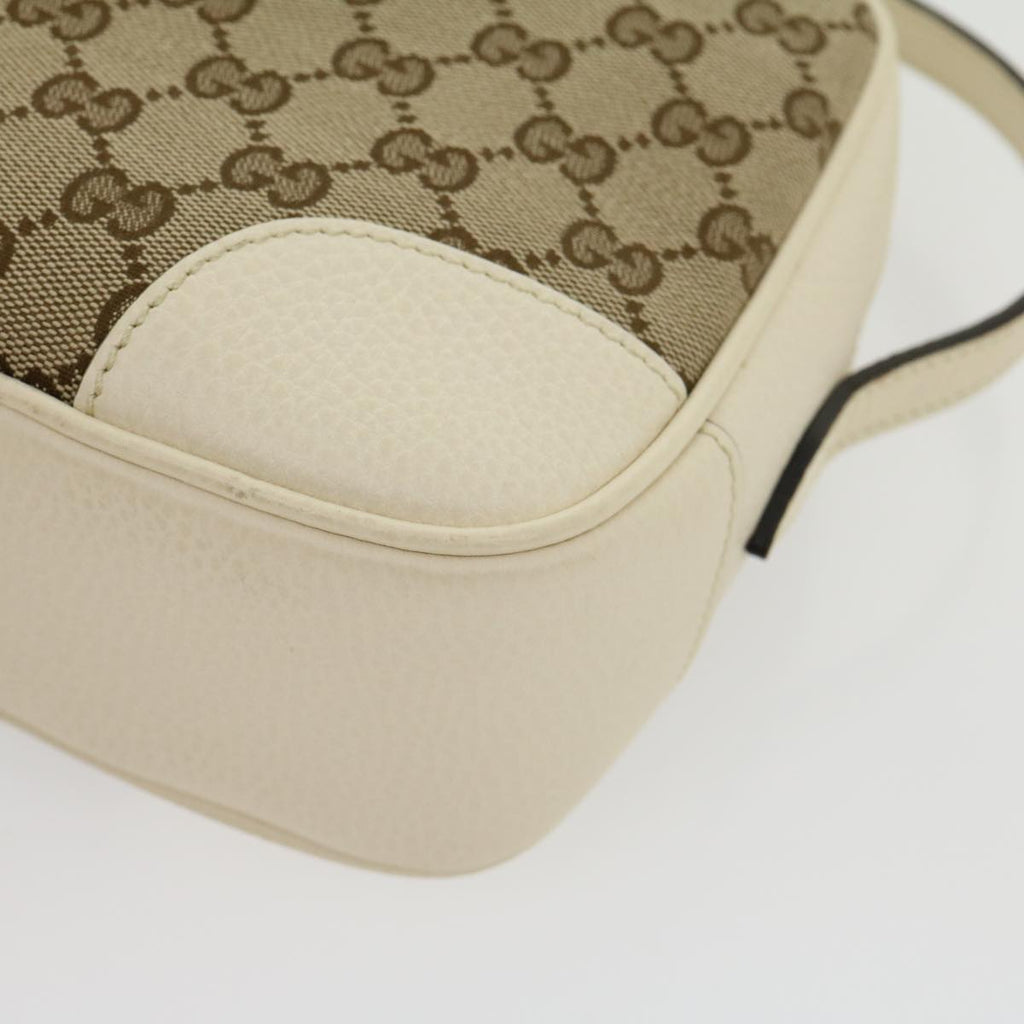 GUCCI GG Canvas Shoulder Bag Beige White lt557A
