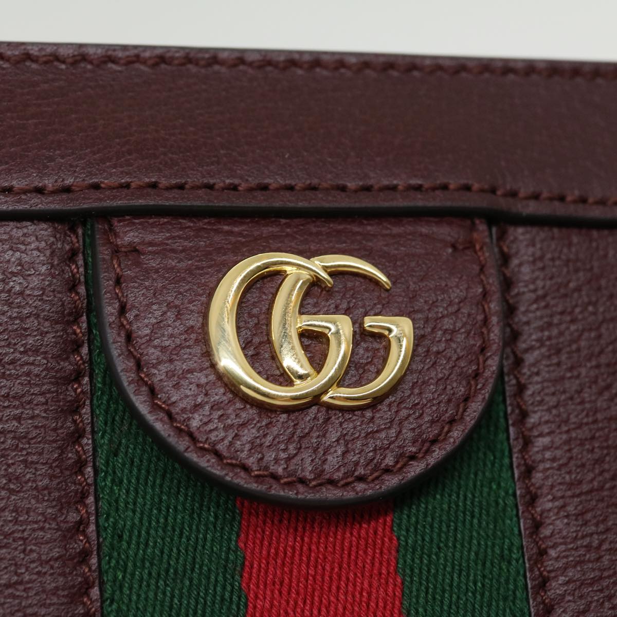 GUCCI Marmont WebSherry Line Shoulder Bag Leather Red 503877493075 lt580