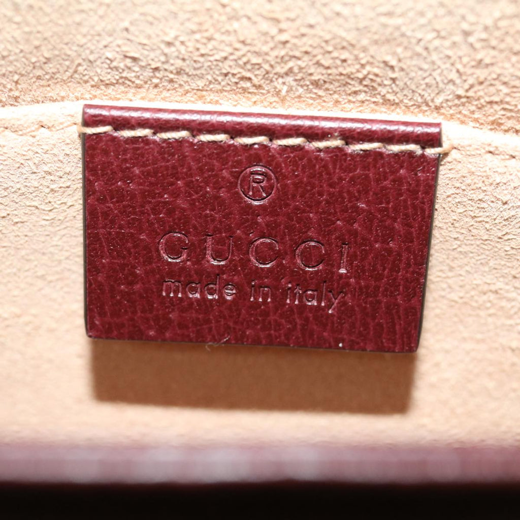 GUCCI Marmont WebSherry Line Shoulder Bag Leather Red 503877493075 lt580