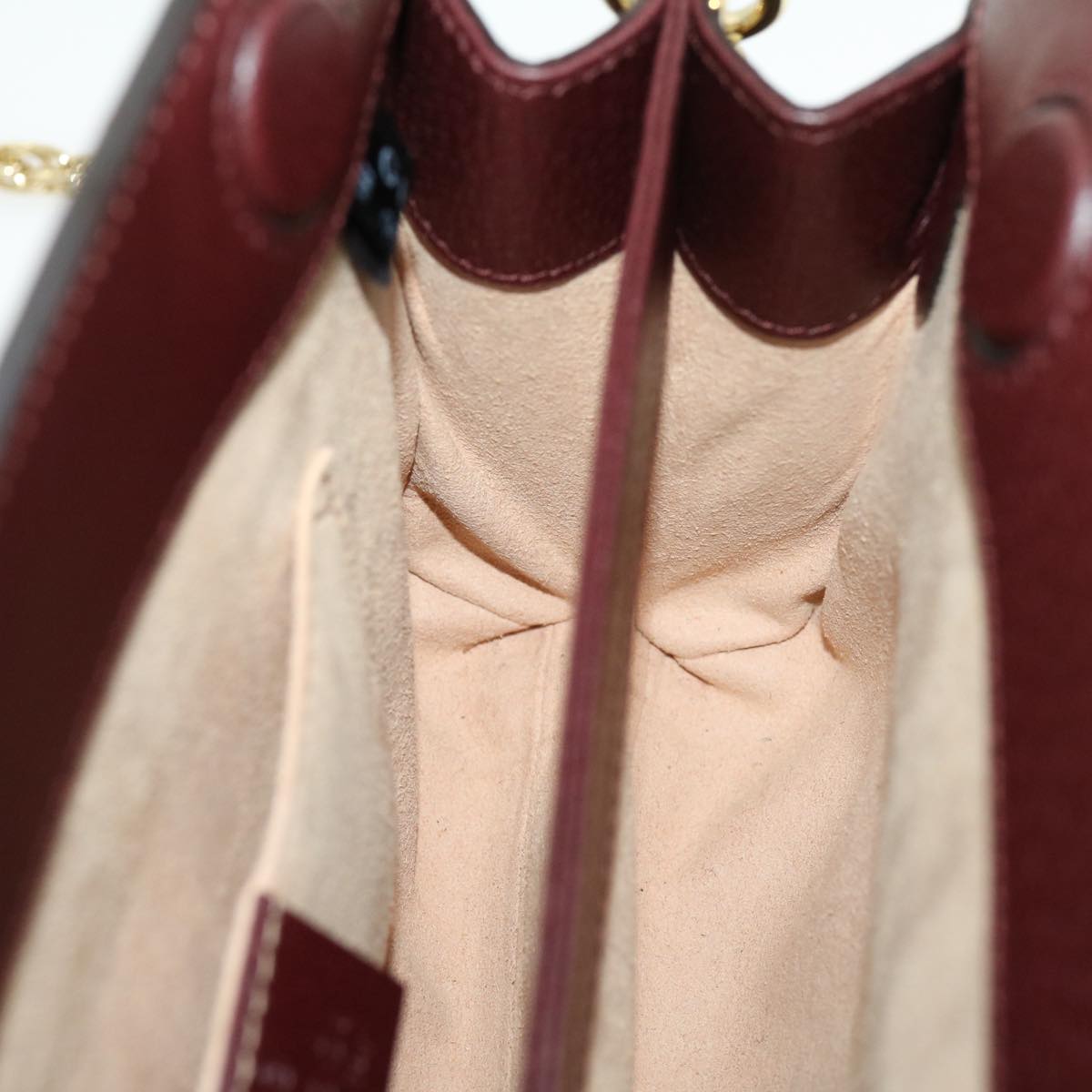 GUCCI Marmont WebSherry Line Shoulder Bag Leather Red 503877493075 lt580